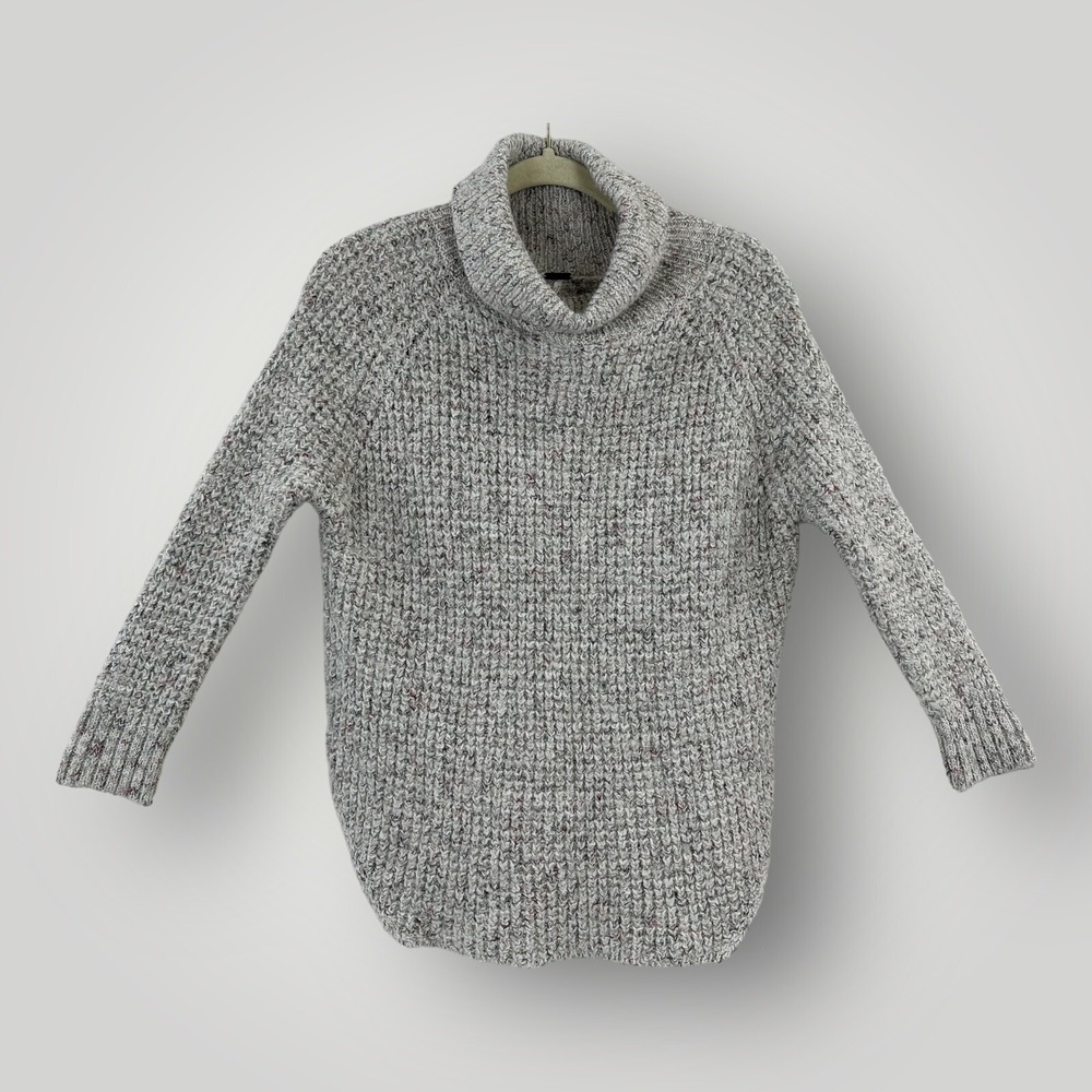 Free People Turtleneck Womans Small Oversize Oatmeal Sweater Long Sleeves
